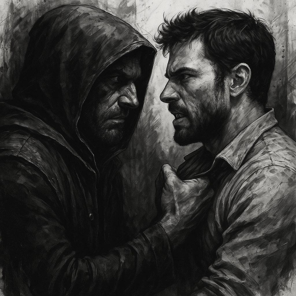 Zach and Cylon battle face