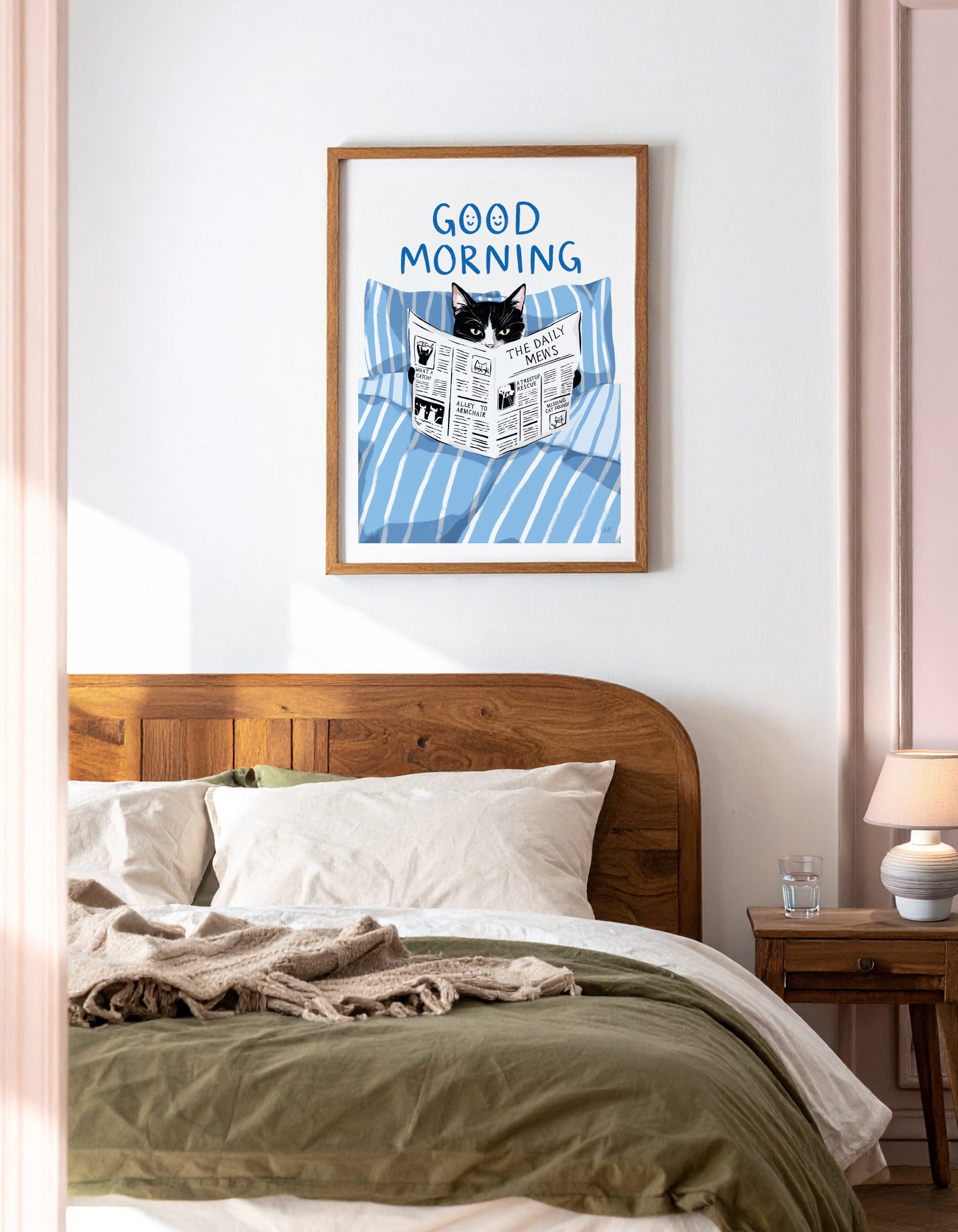 bedroom art print cat.jpg