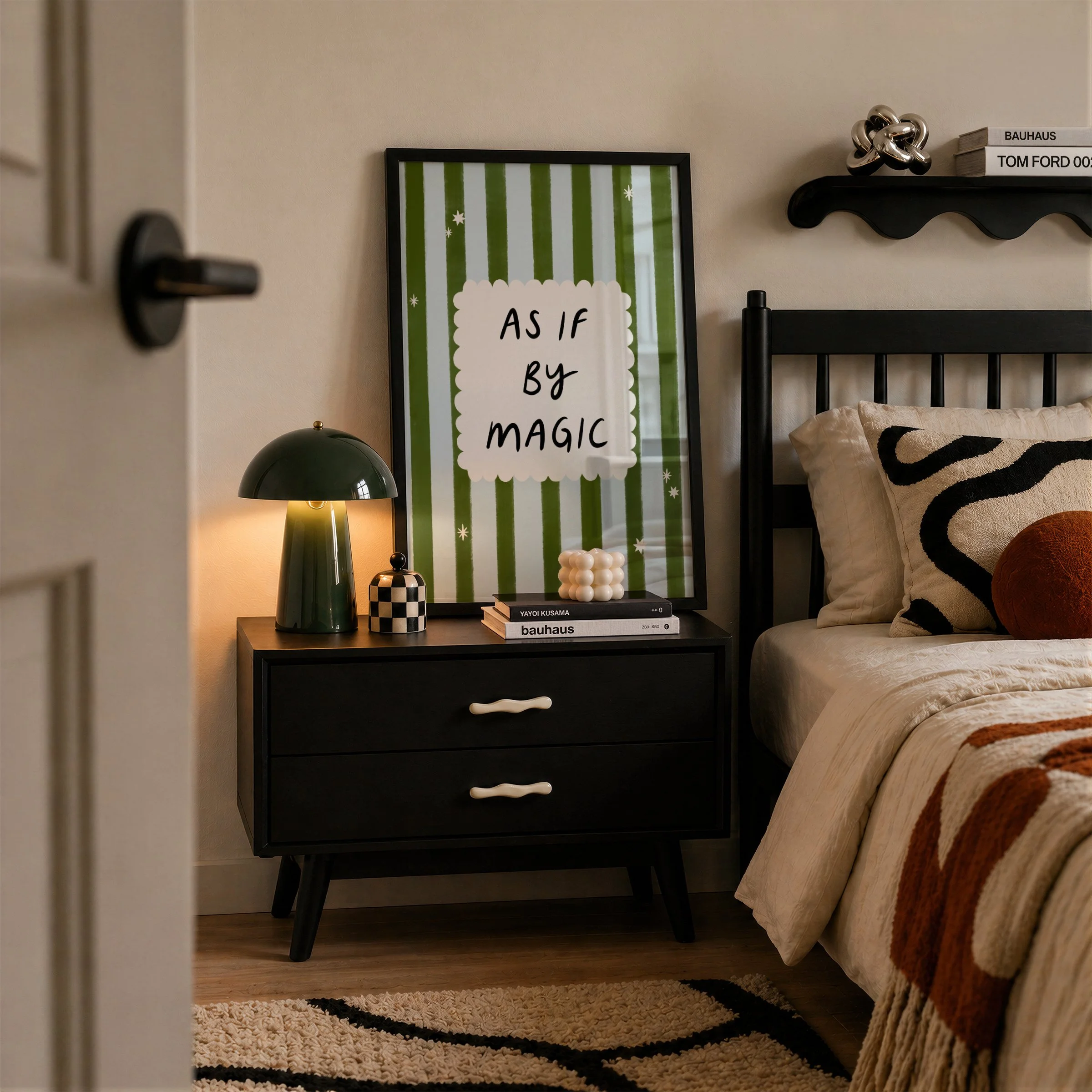 BEDROOM FRAMED WALL ART STRIPE BLUE GREEN TEXT.jpg