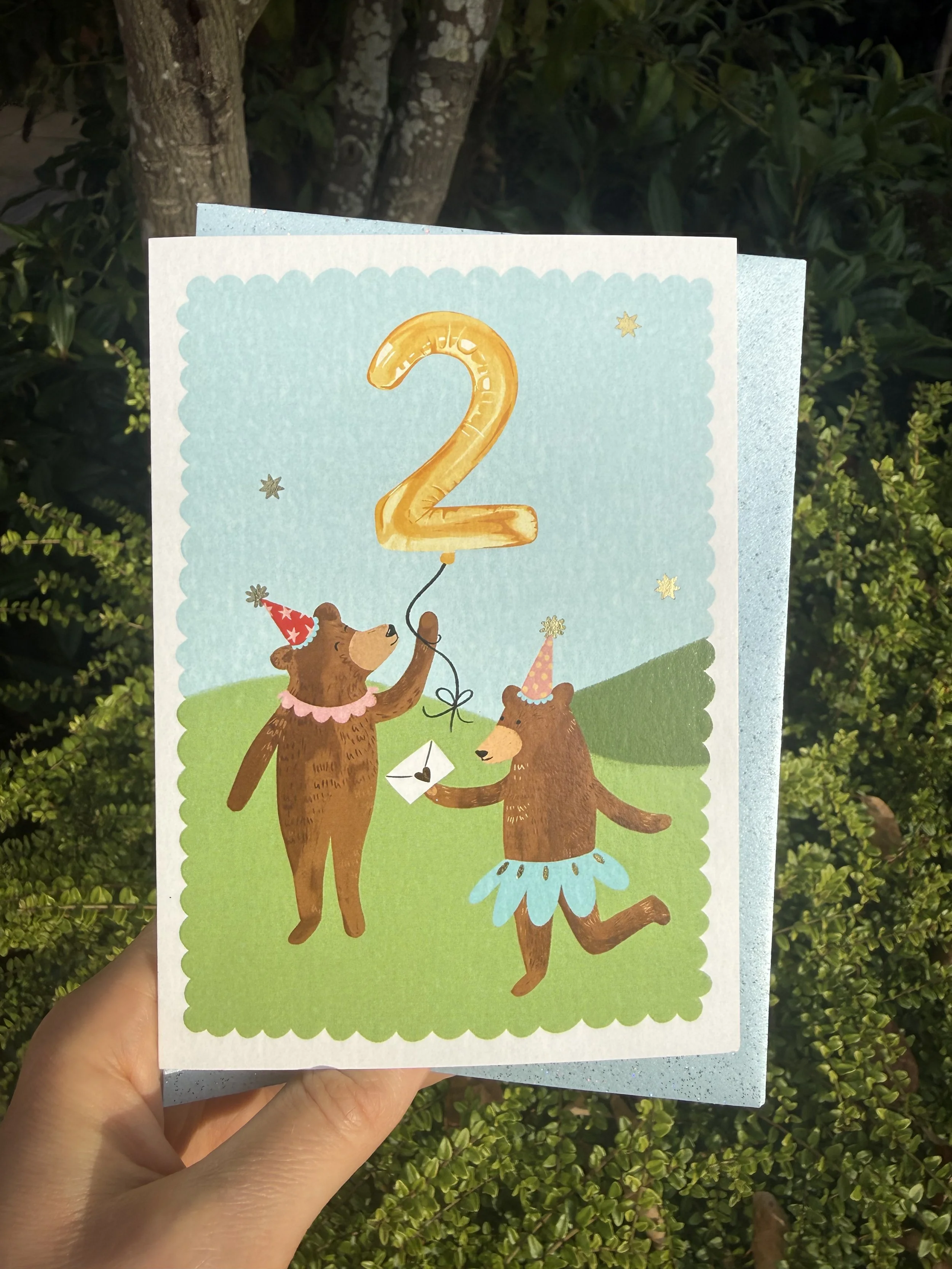 Birthday Bears Age 2 Card