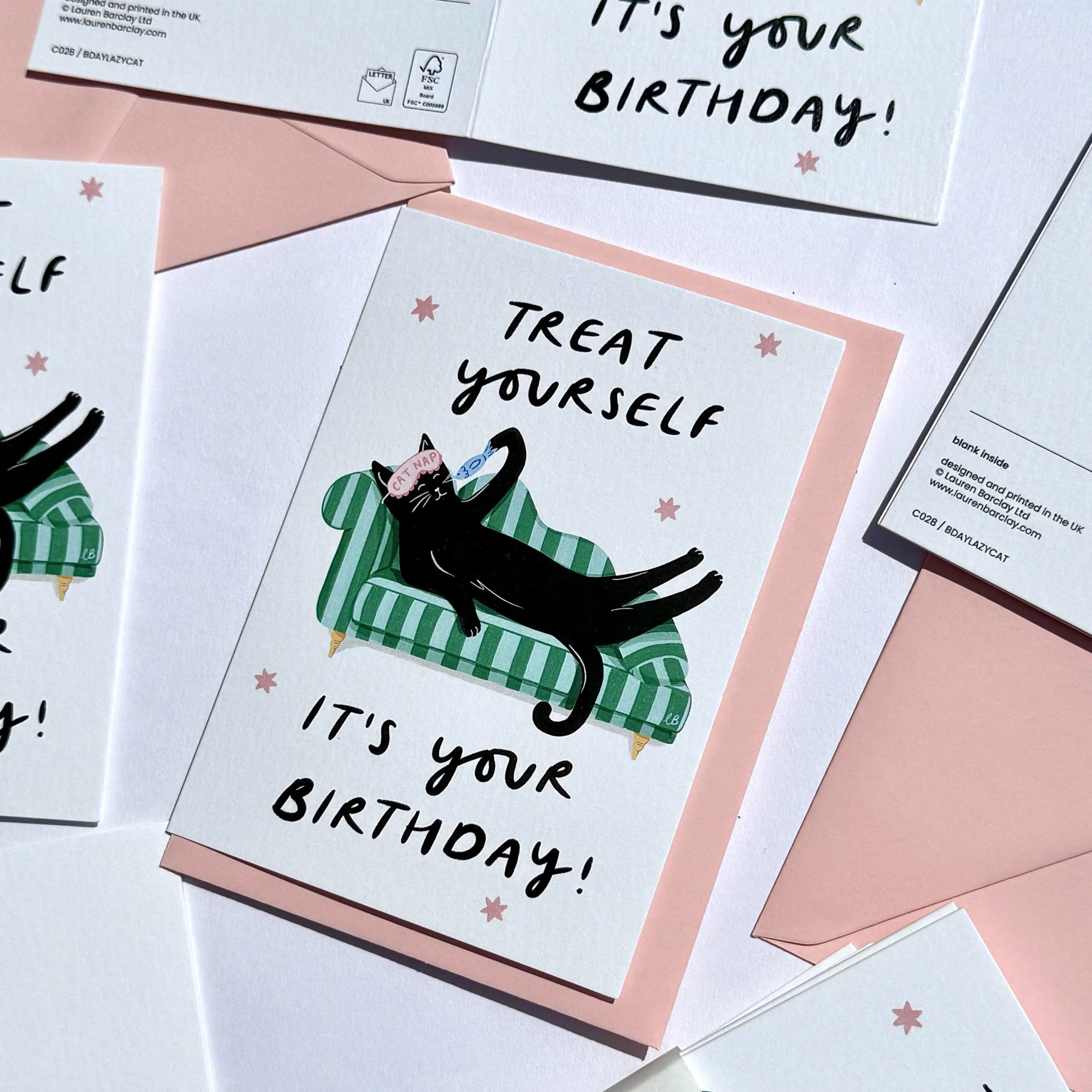treat yourself funny cat card for her birthday.jpg