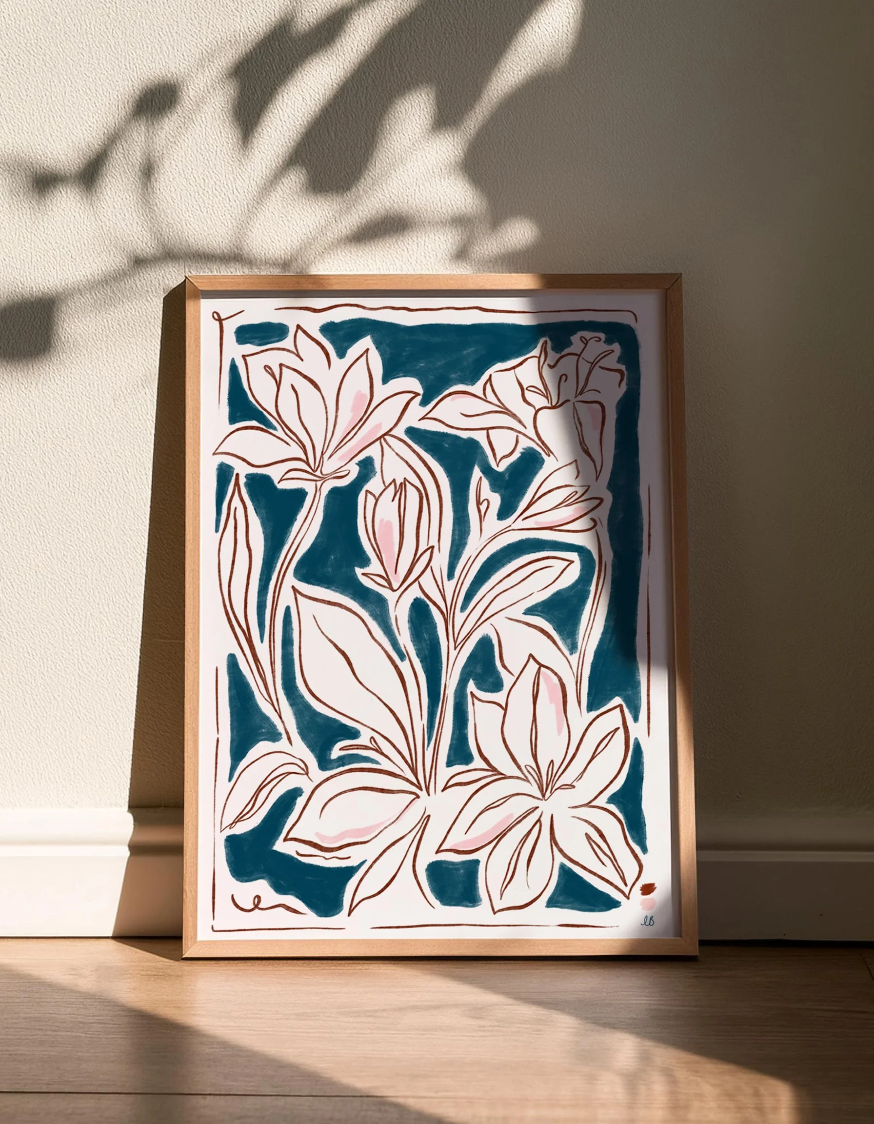 Lilies Floral Print Blue