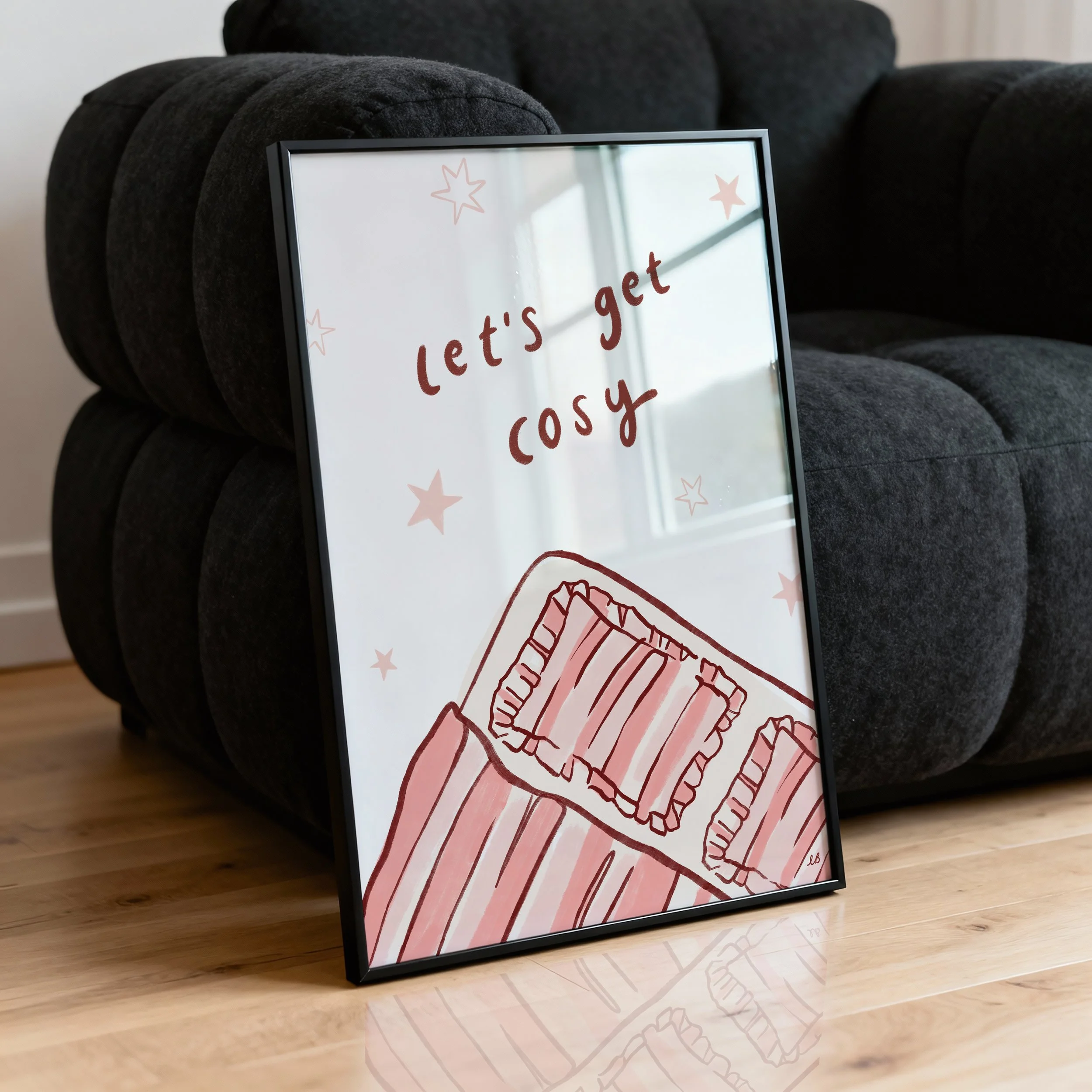 cosy wall art bedroom pink poster.jpg