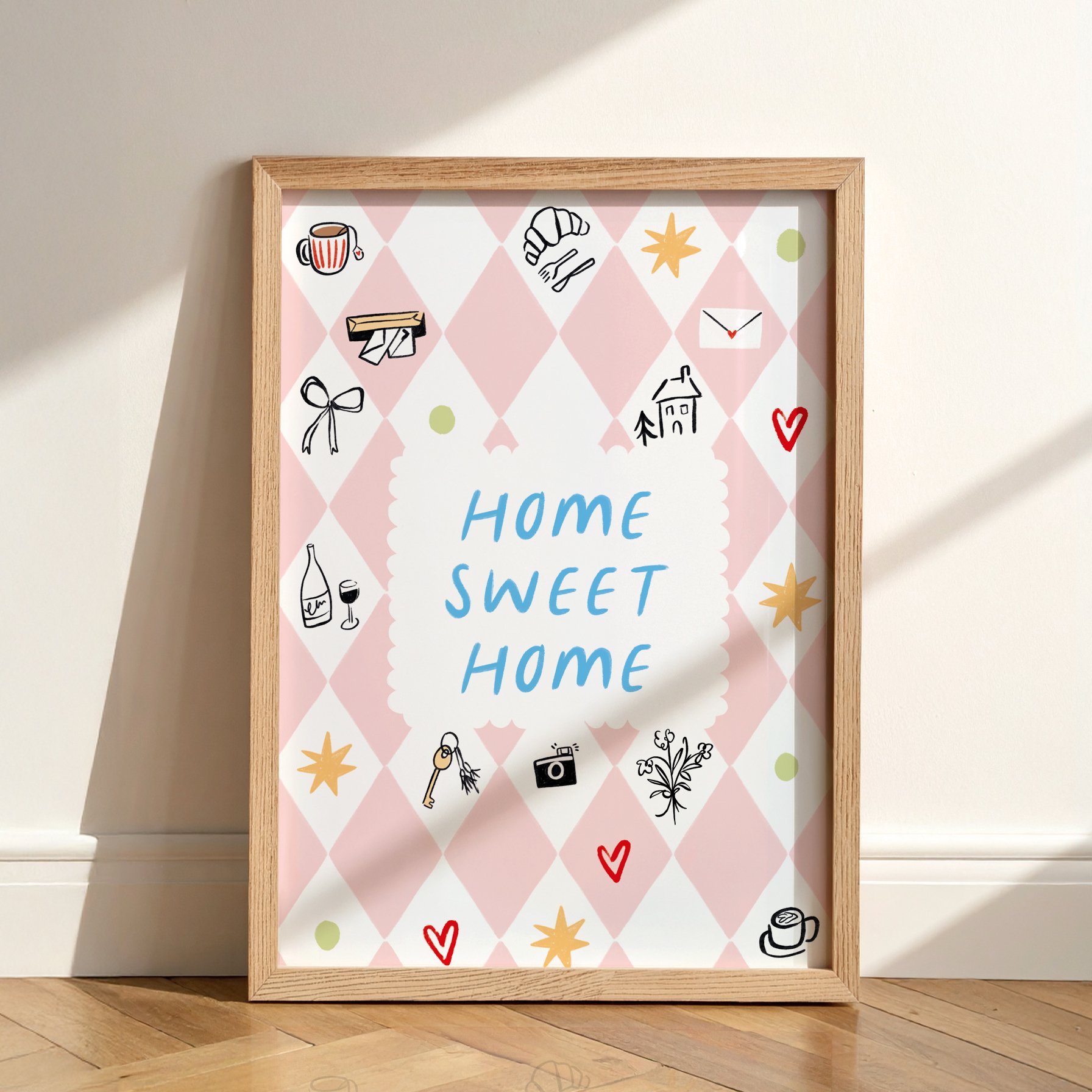 HOME SWEET HOME POSTER NEW HOME ILLSUTRATION HOUSEWARMING GIFT FOR HER.jpg