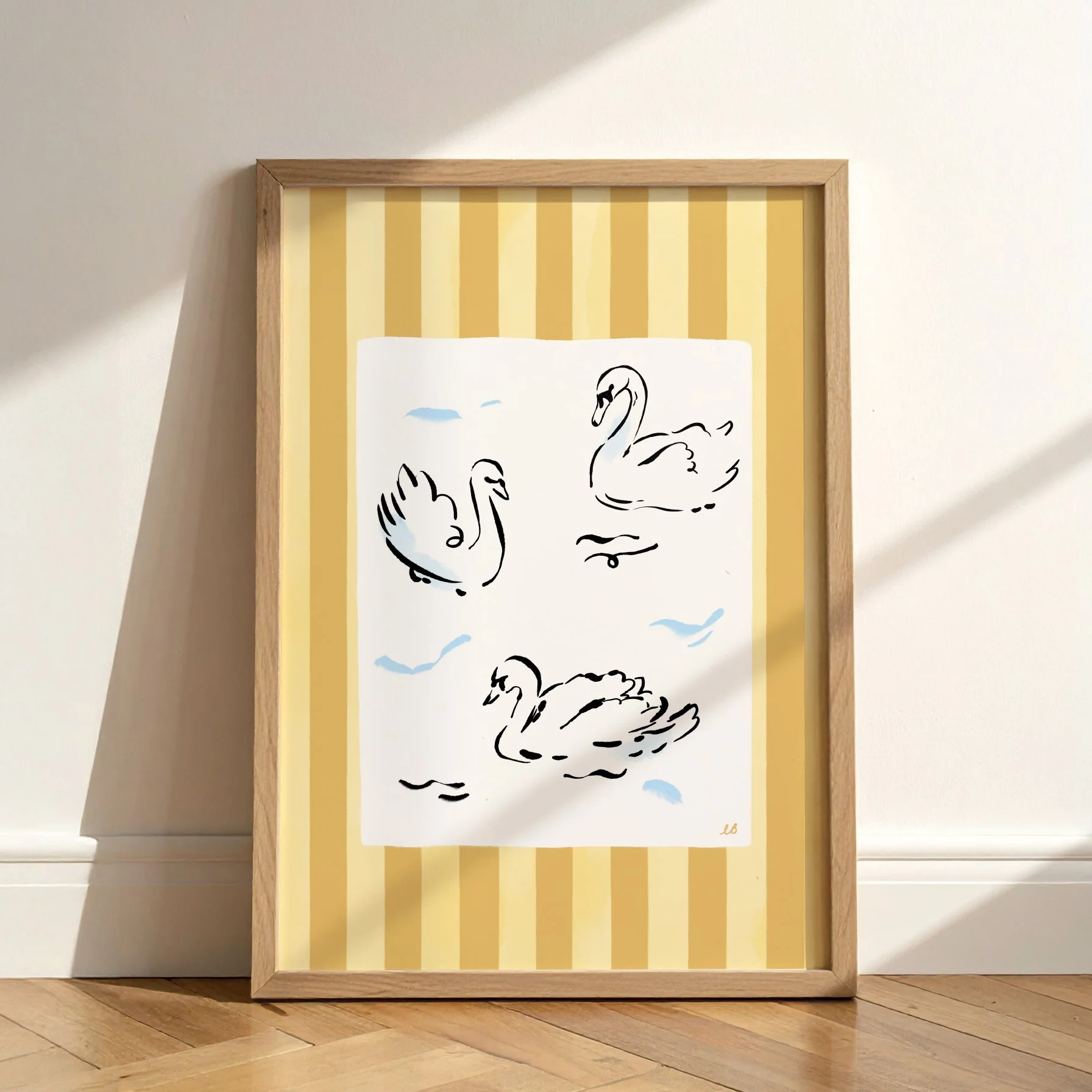 Swan Stripe Print
