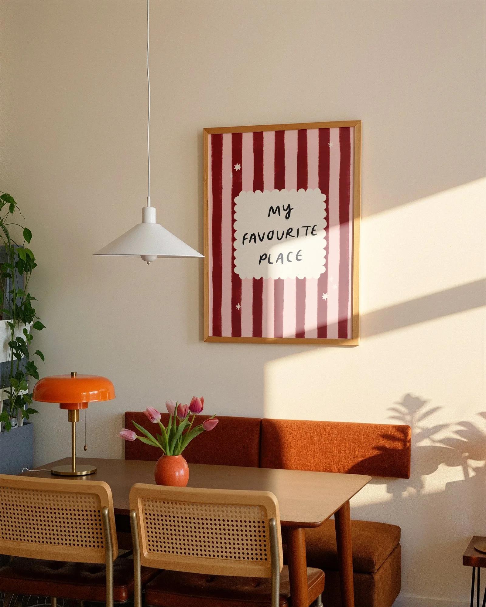 STRIPED TEXT WALL ART TYPOGRAPHY POSTER PINK RED.jpg