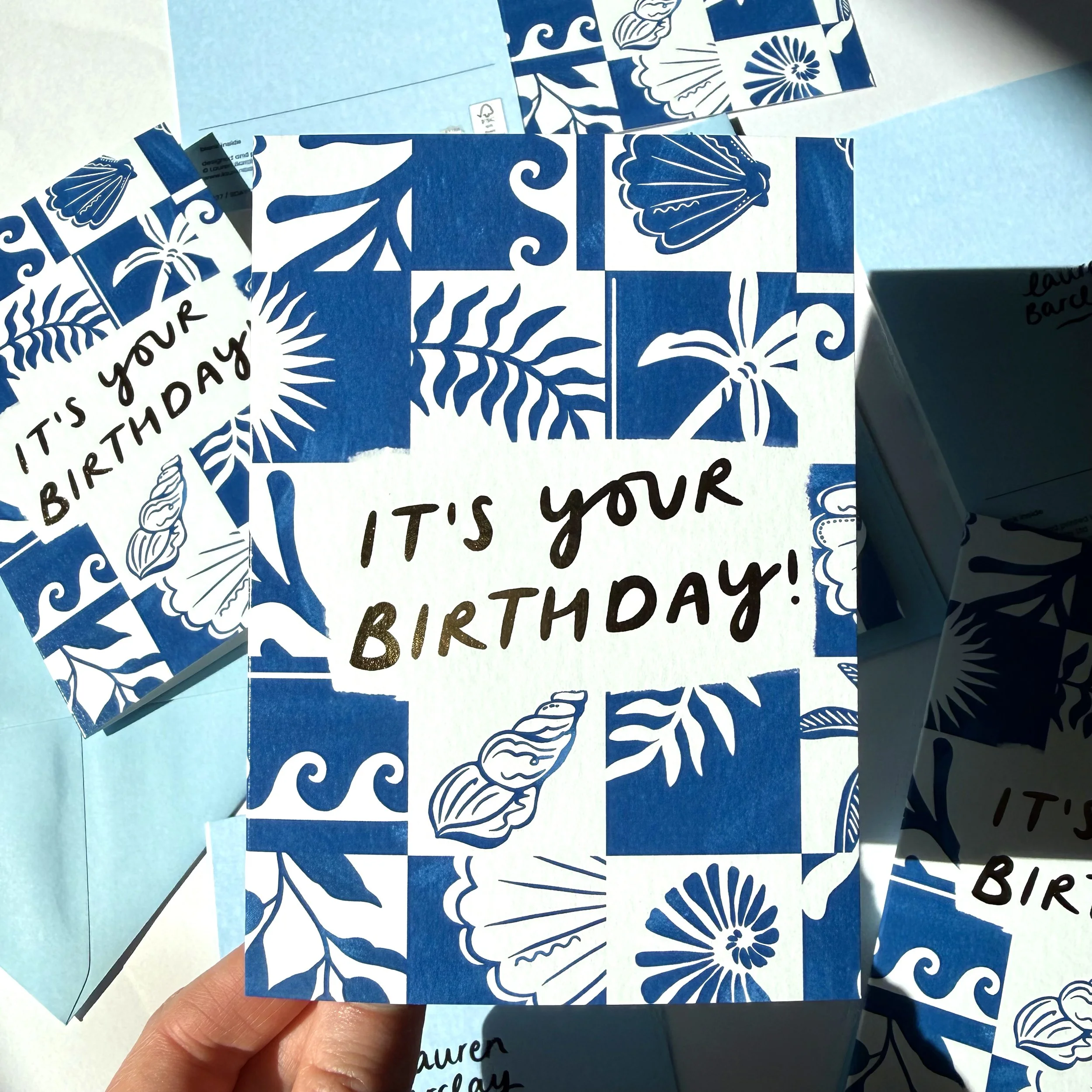 Tropical Tile Pattern Birthday Card