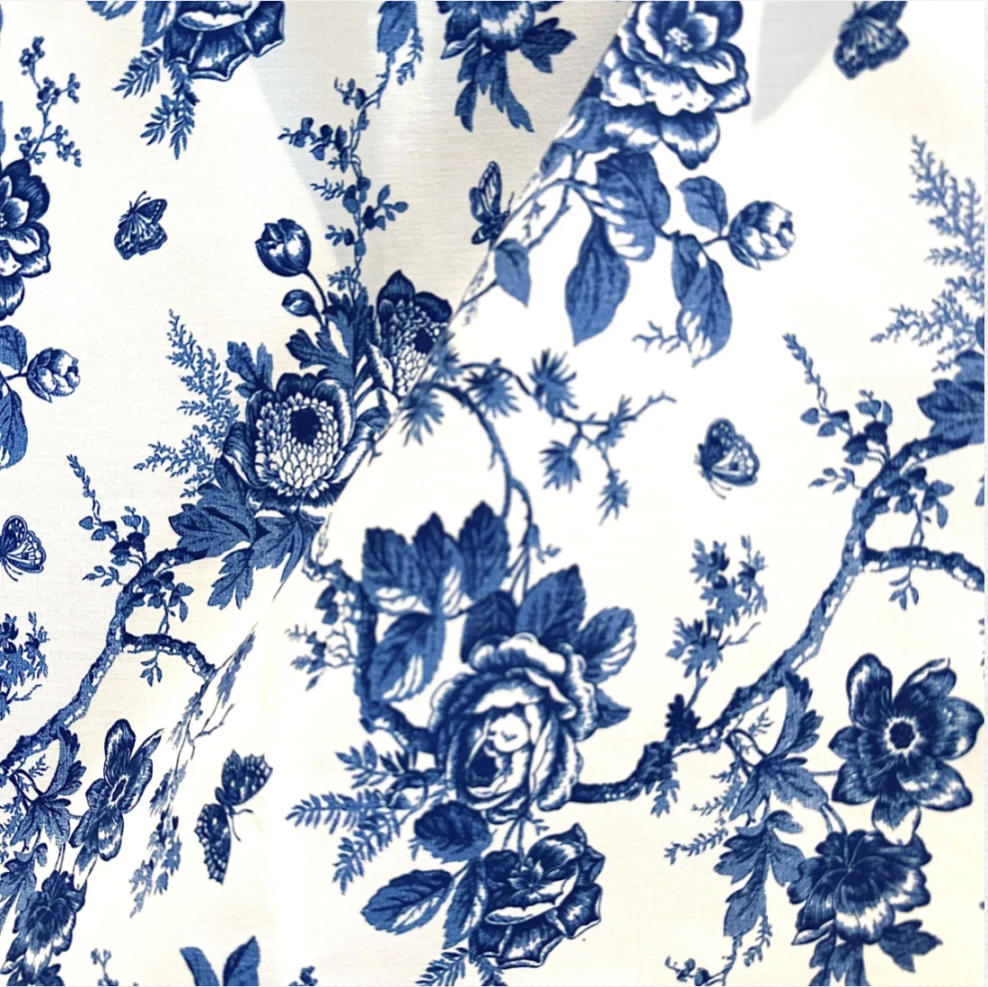 Italy Toile Blue Linen