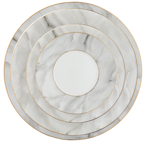 Sorella marble rimmed china