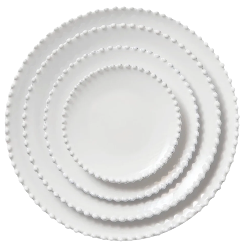 Pearl collection classic white plate, china, pearled edge, clean, classic, wedding, events