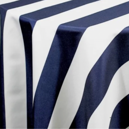 Cabana Stripe Navy Linen