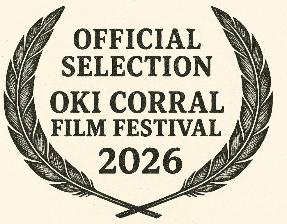 Laurel wreath surrounding text that reads "Official Selection Oki Corral Film Festival 2026".