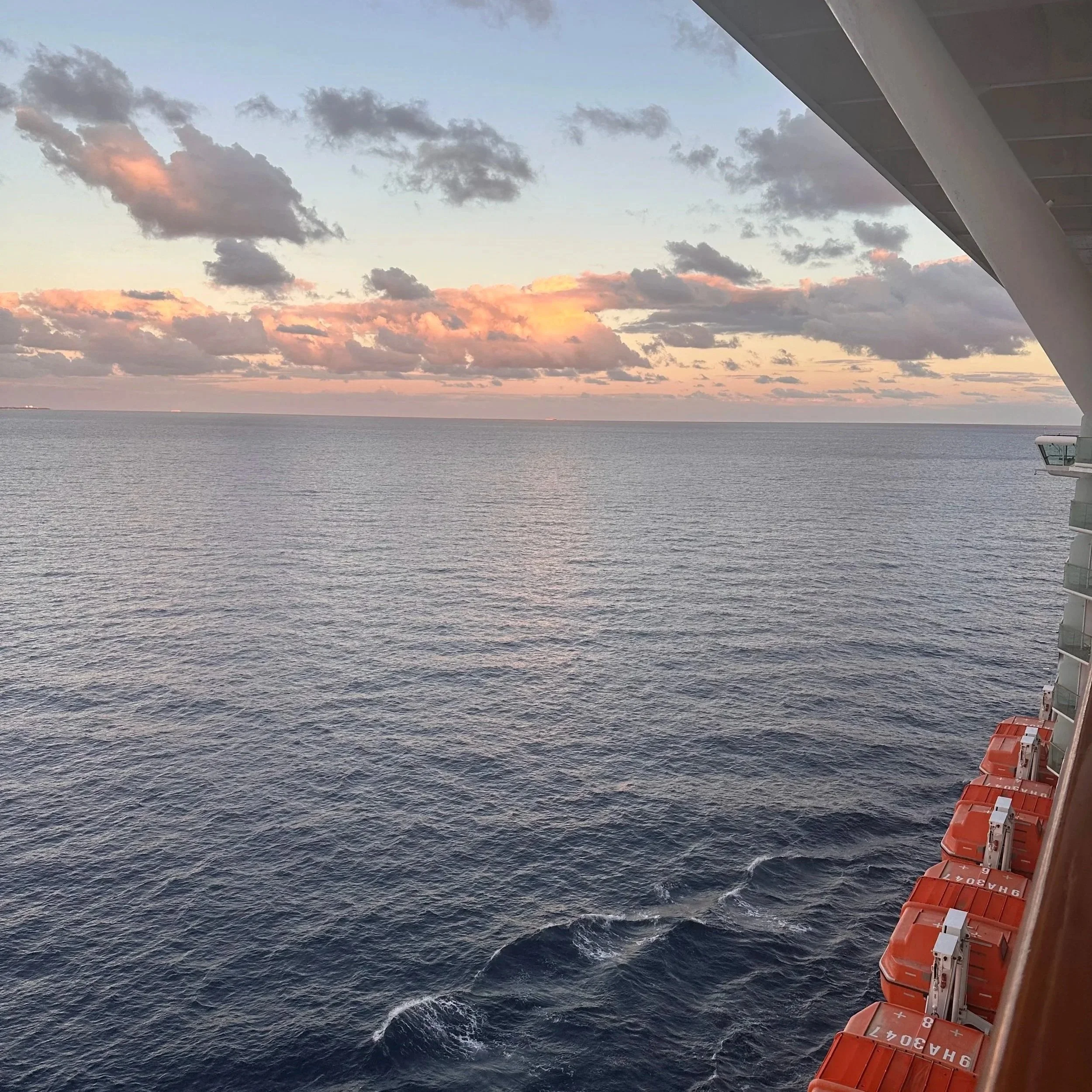 A view of the ocean as we sail back toward Port Everglades on Celebrity Reflection