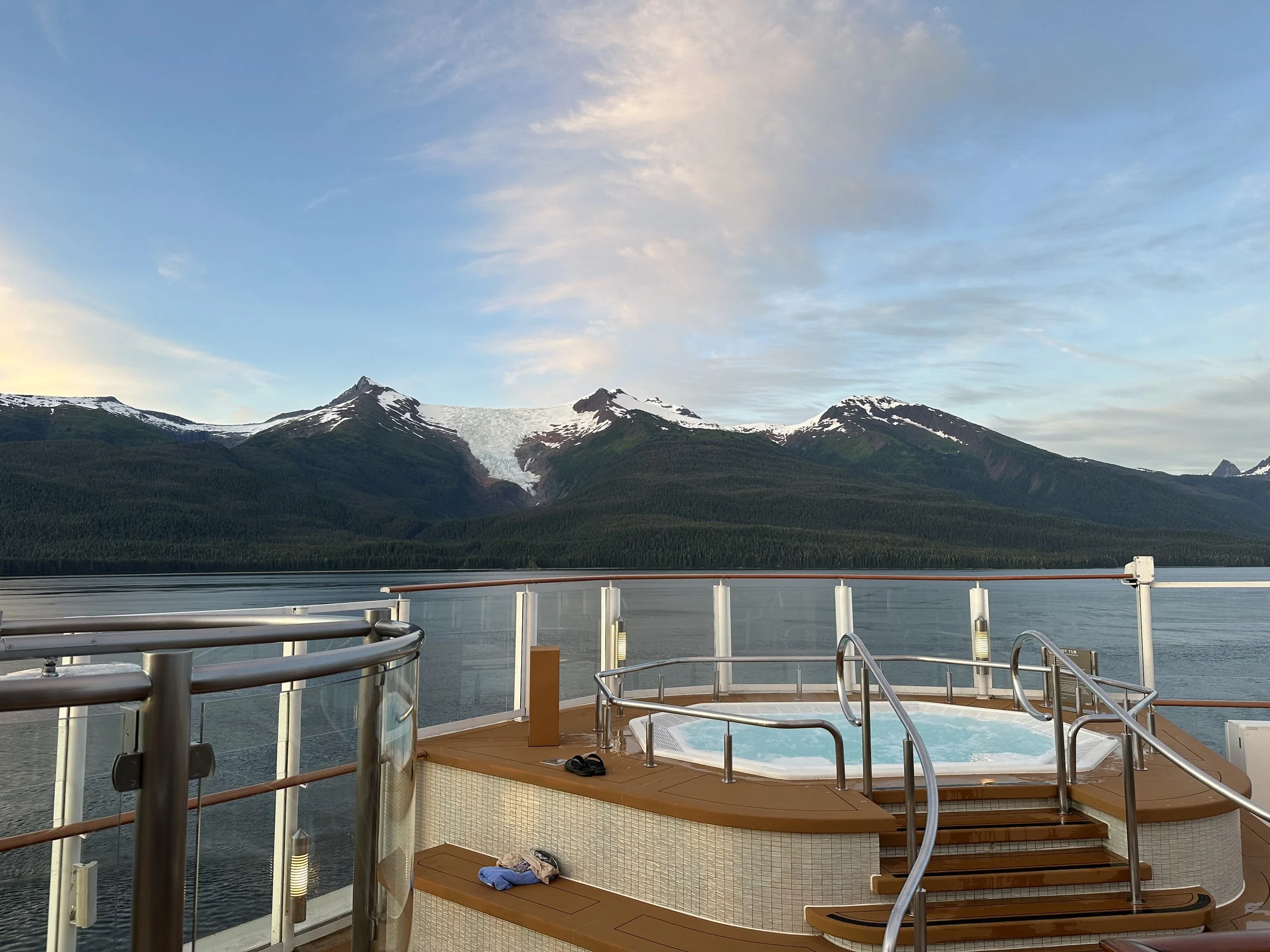A view from Spice H20 as we were sailing away from Dawes Glacier.