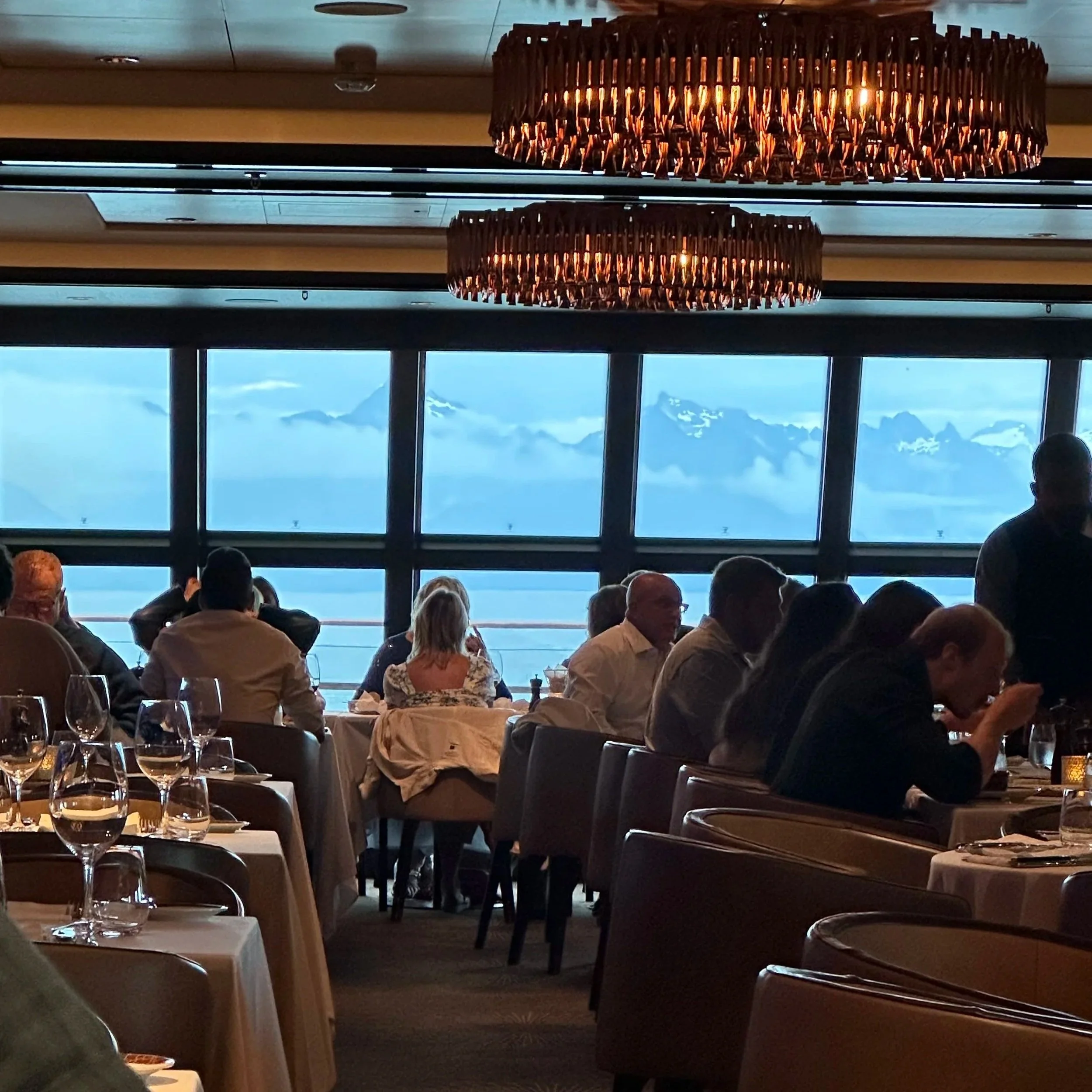 A view facing aft in the Manhattan Room. There was always a view to take in, no matter where you were.