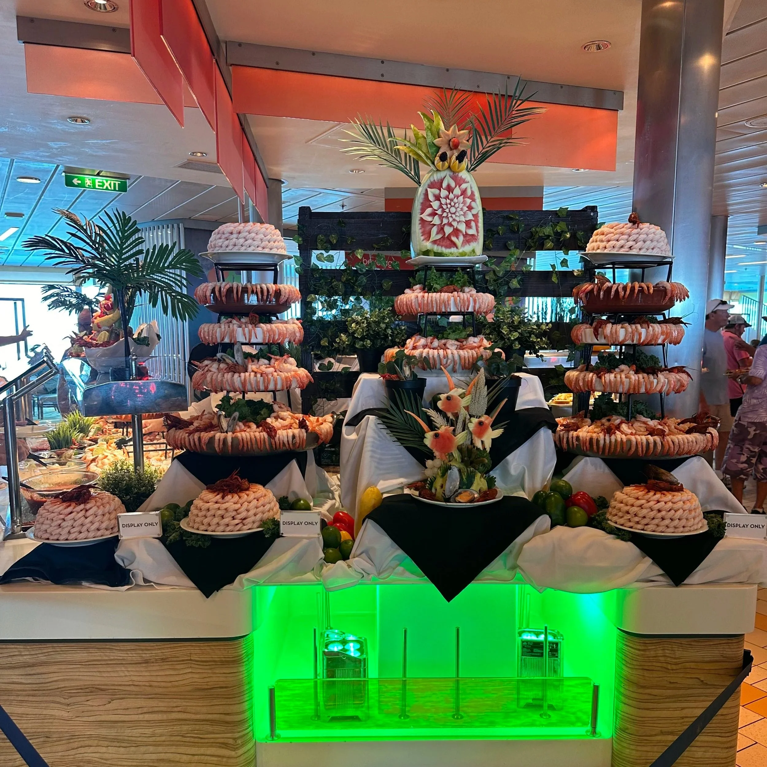 Shrimp and seafood station at the lunch buffet on day 3 on Celebrity Reflection