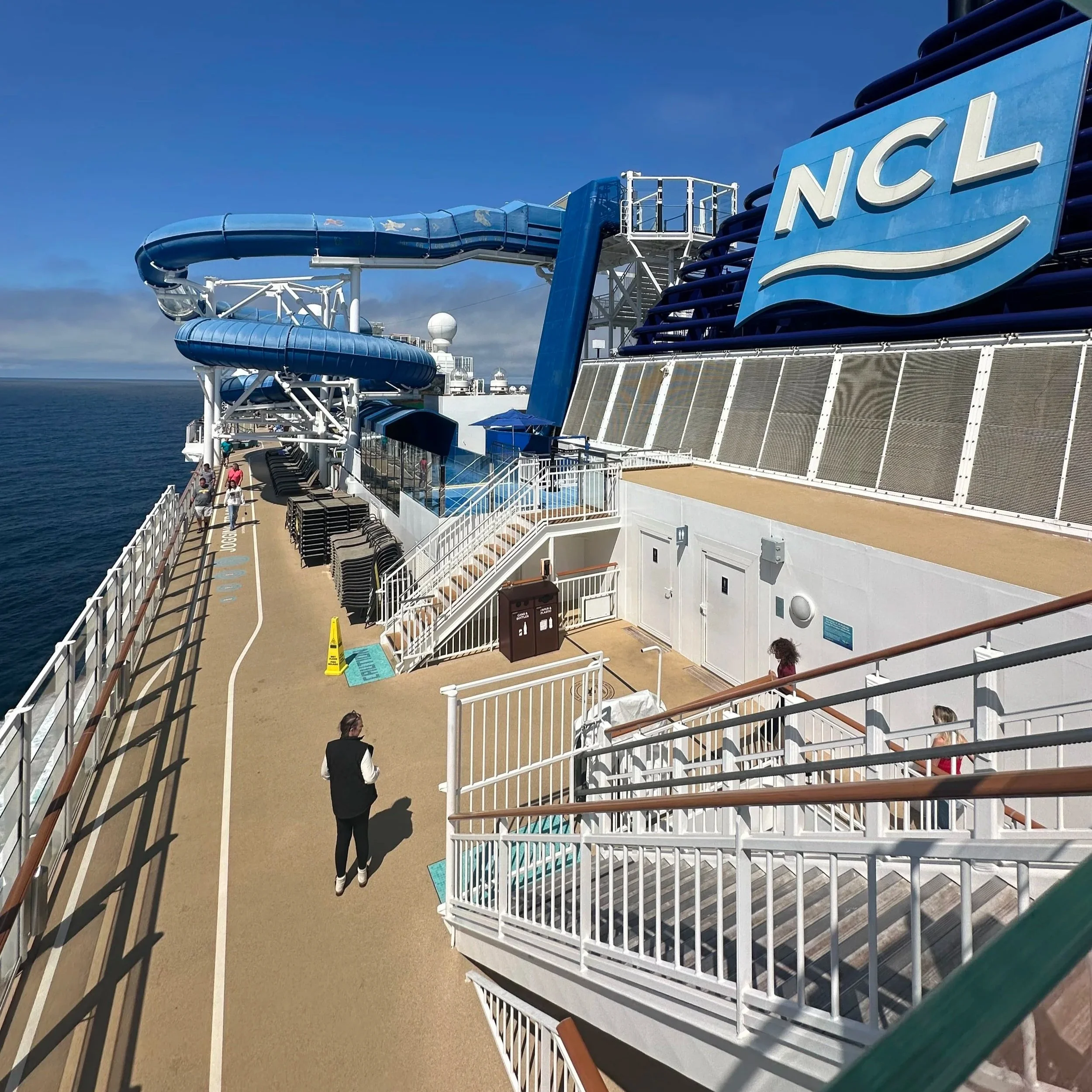 Waterslides aboard Norwegian Bliss.