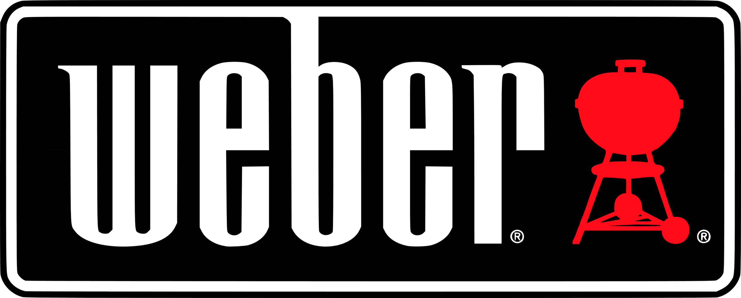 Silhouette of a barbecue grill in red on the right side with black text that reads "Good Friends, Good Food, Good Times" on the left