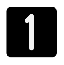 Number one symbol on a black background
