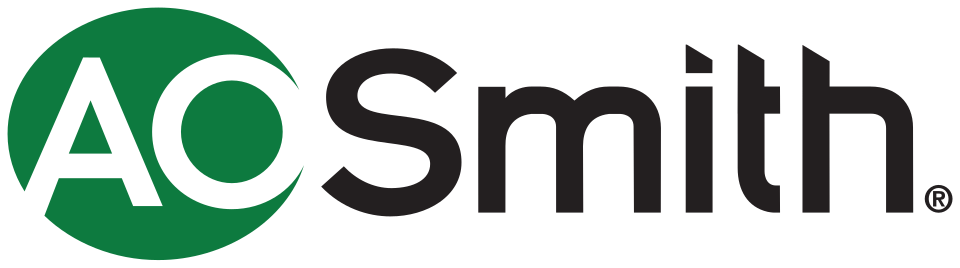 AO Smith logo with green circle and white letters 'AO' next to the word 'Smith' in black text.