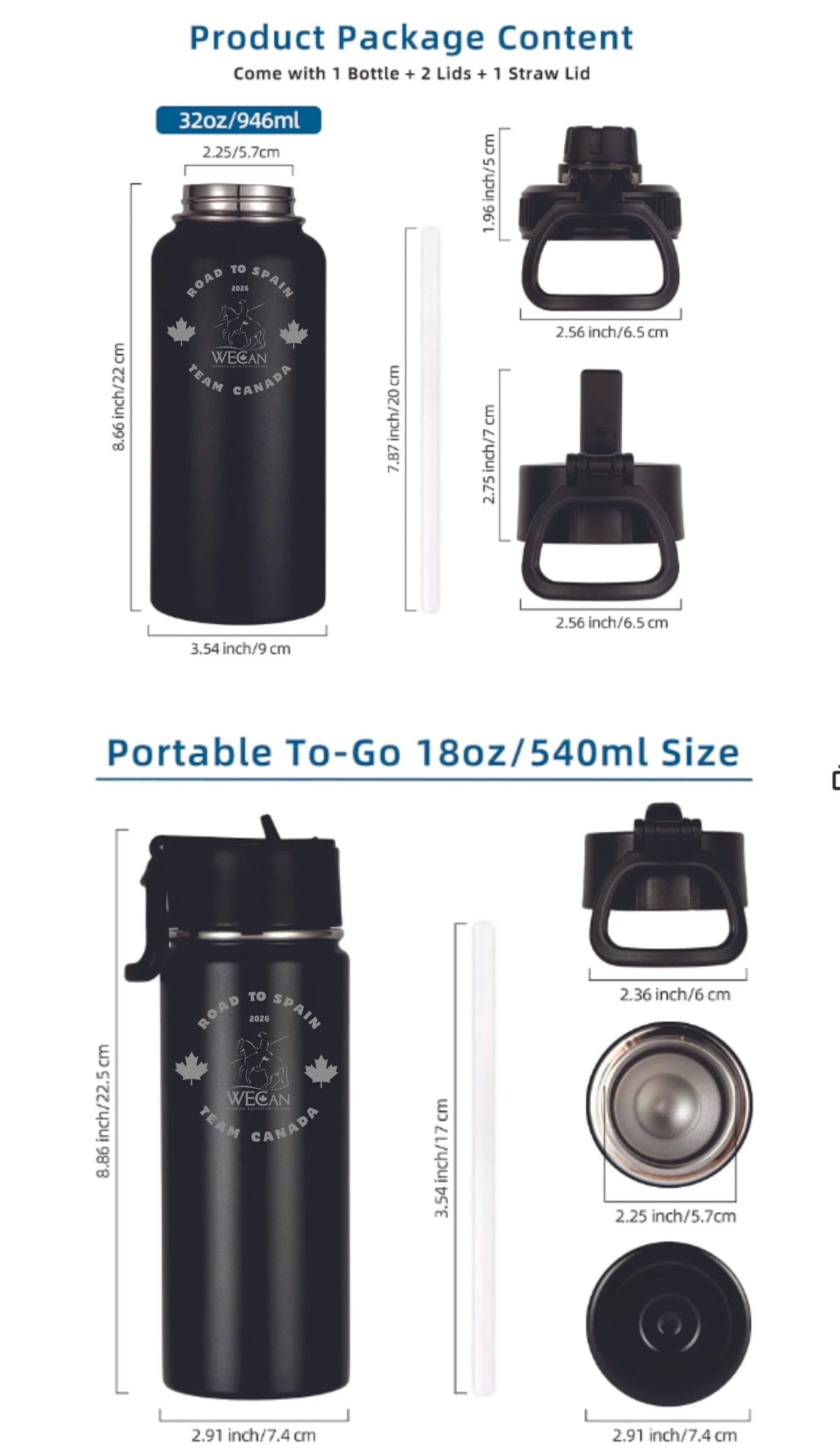 'Road to Spain' Water Bottle