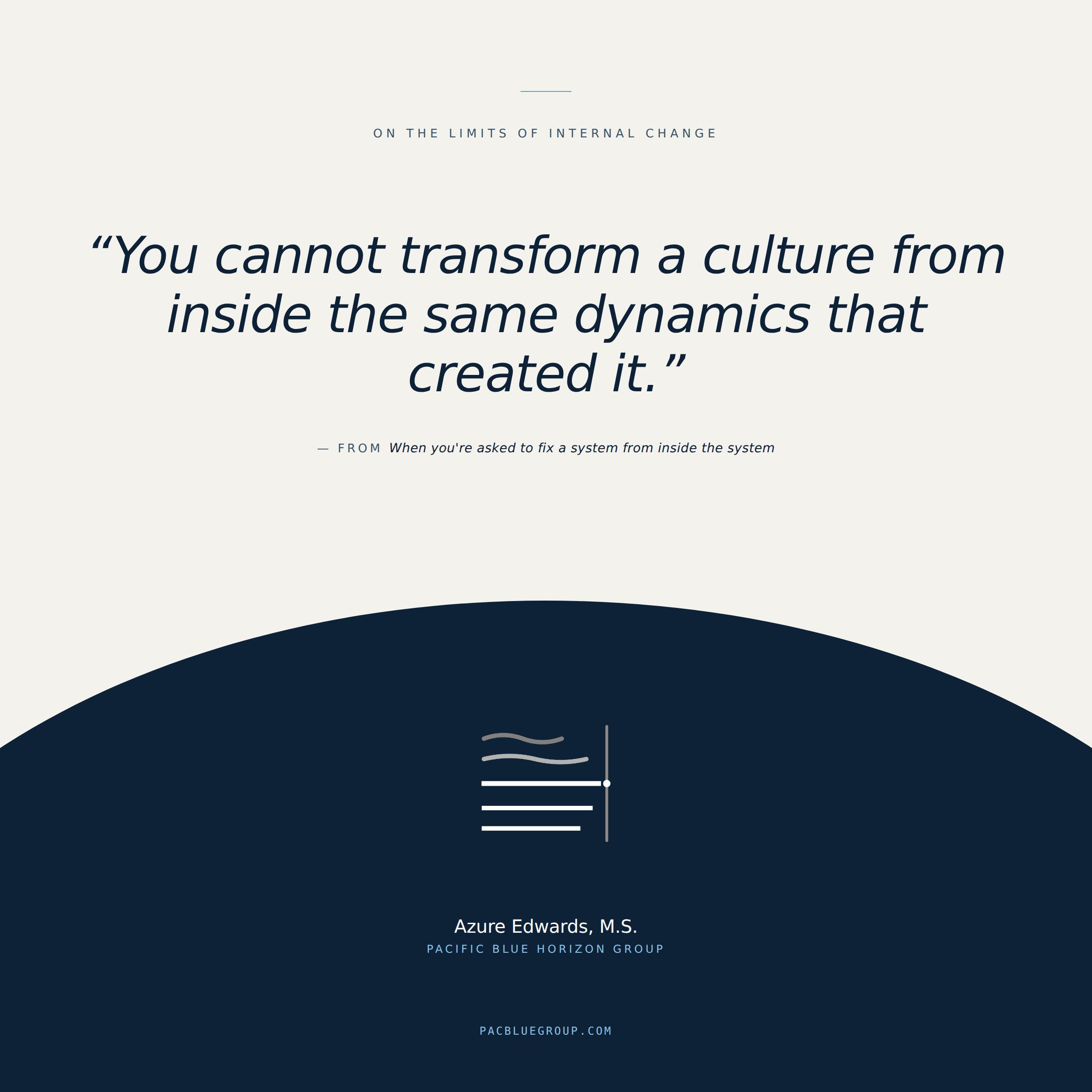 When You’re Asked to Fix a System From Inside the System