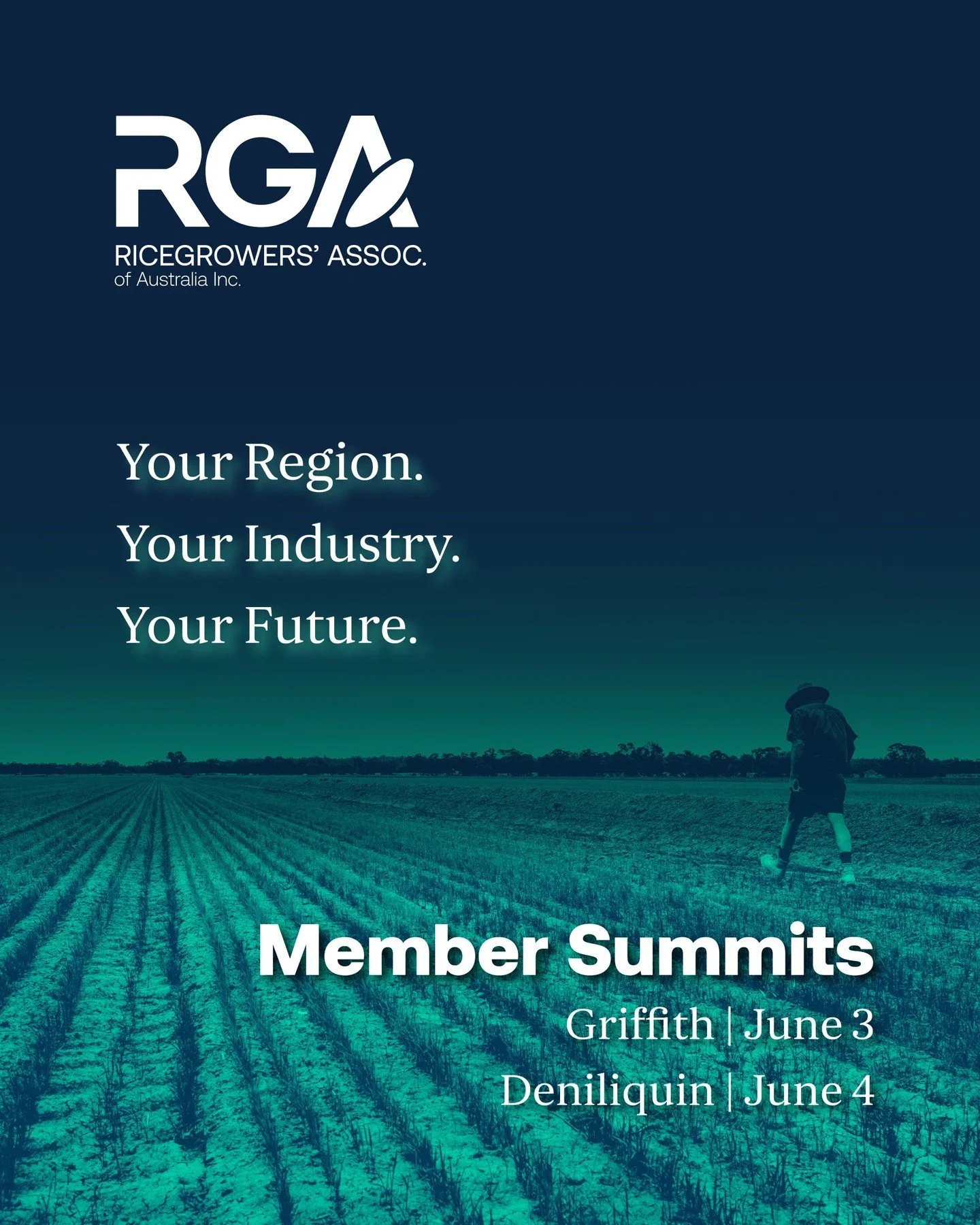 RGA Member Summits are right around the corner!

Griffith | June 3
Deniliquin | June 4

The RGA Member Summits are a new regional event for RGA members, bringing rice growers together for industry updates, open discussion and connection. It replaces 