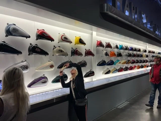 Fuel tank wall in the Harley Museum.