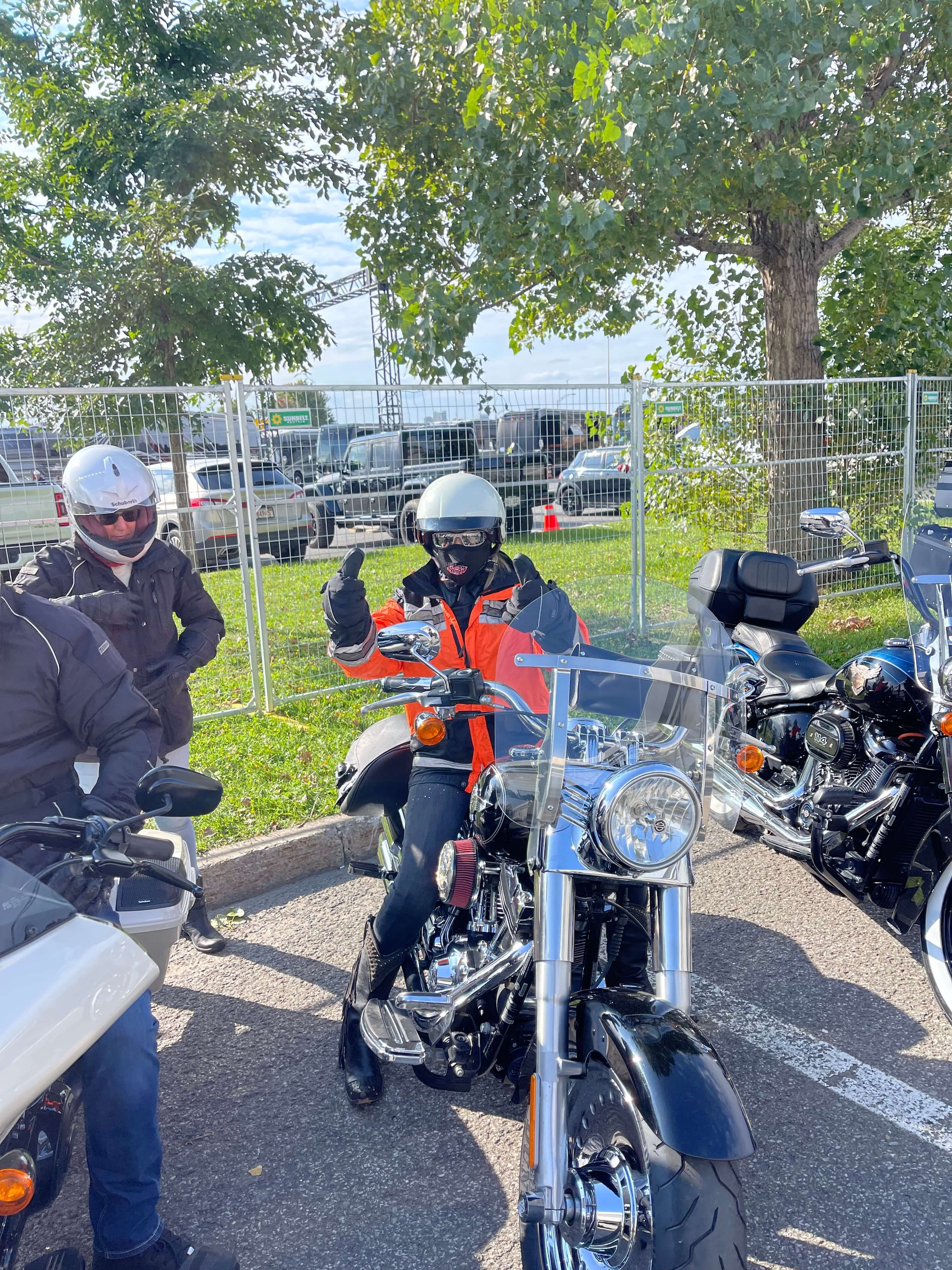 Bus n Bikers members gearing up.