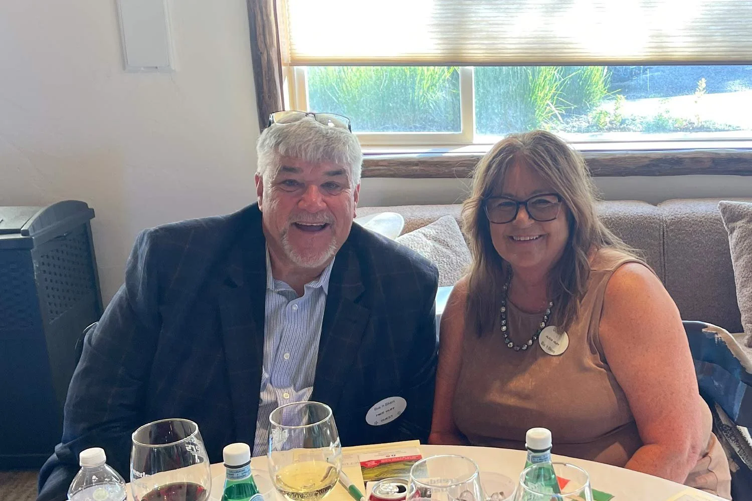 Guests, Mike and Alicia Huff at Creede, CO dinner. 