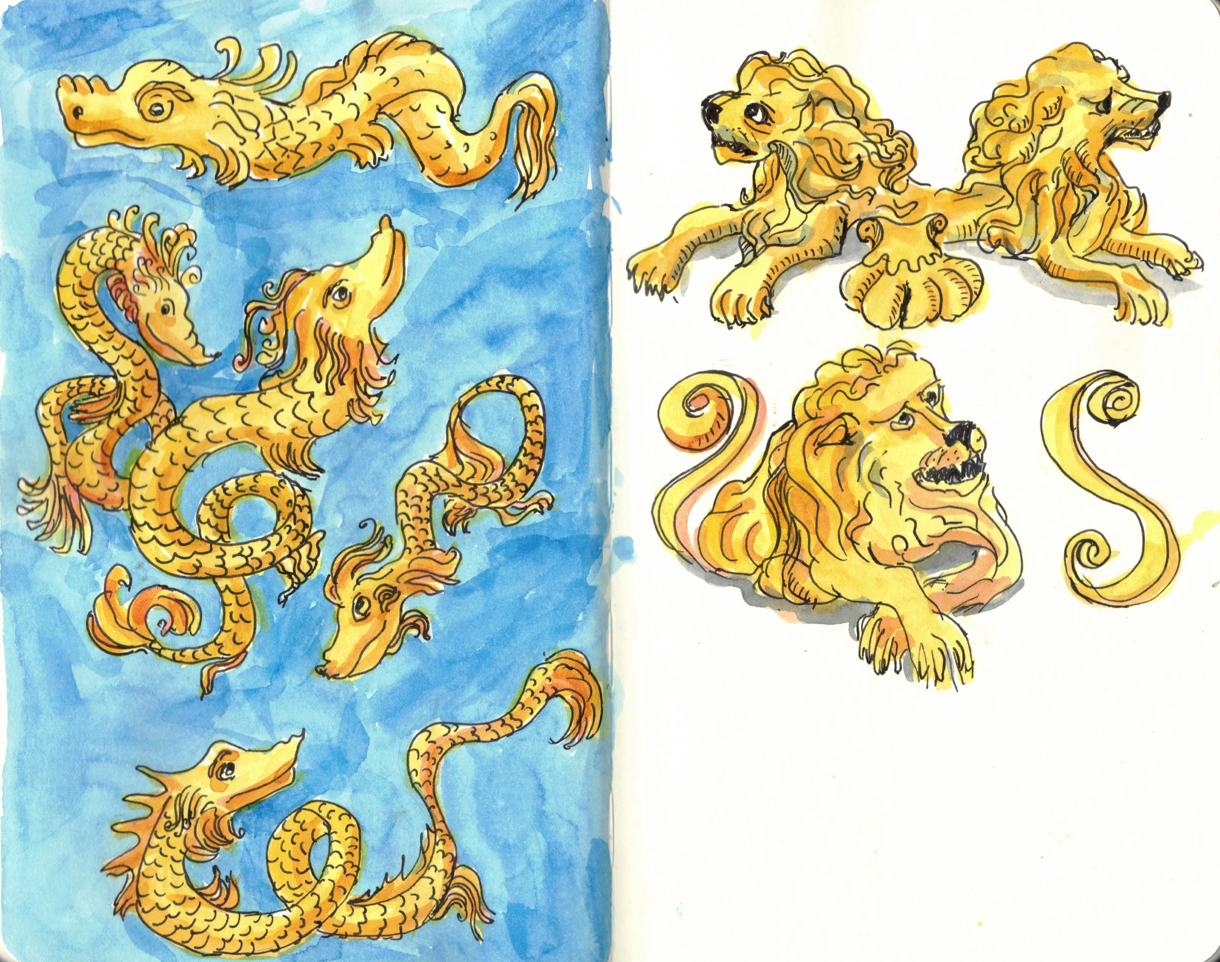 Decor on XVIII c boats, Maritime museum, London, UK