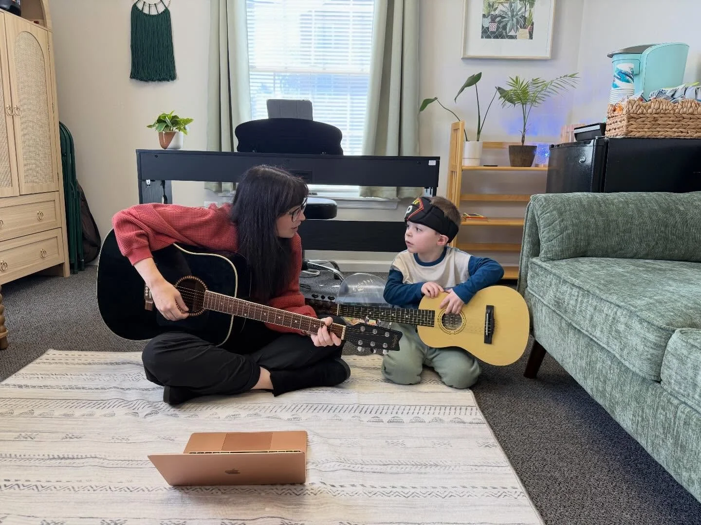 Two guitars, one shared moment 🎶
What looks like simple play is actually connection, communication, and confidence building in action. Meeting him where he is&mdash;and making music together 💛
#musictherapy #autism #neurodiversityaffirming #connect