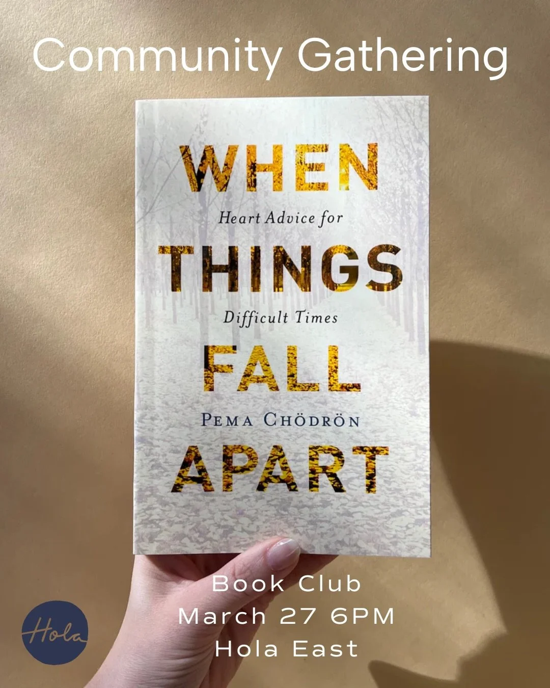 Book club returns next month 📚 

Join @grace_theyogi next month as we read When Things Fall Apart by Pema Ch&ouml;dr&ouml;n &mdash; a compassionate roadmap for meeting uncertainty with an open heart. It&rsquo;s the kind of book people underline, dog