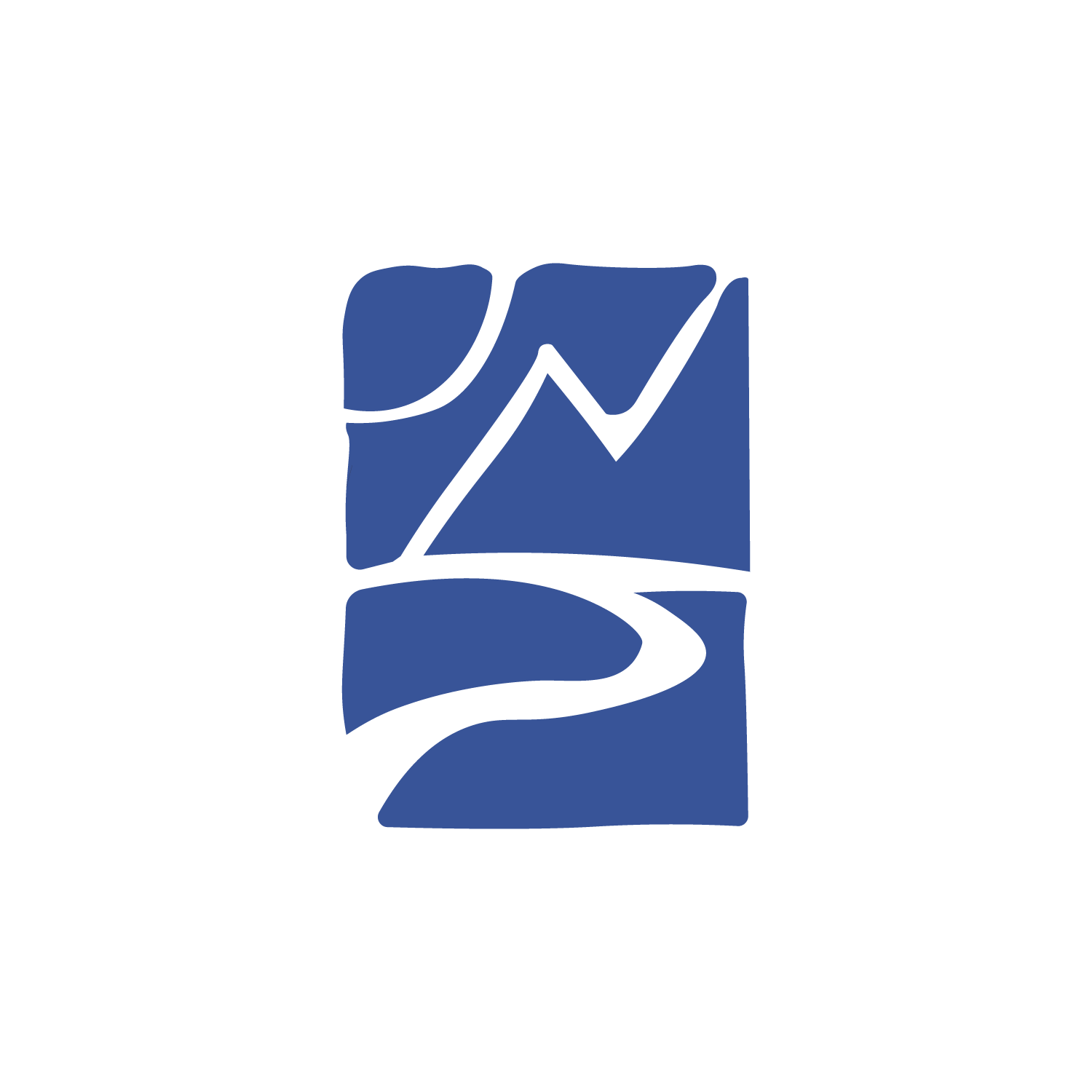 Stylized graphic with a blue background, featuring an upward trending line graph, a leaf, and a winding road, representing growth, nature, and journey.