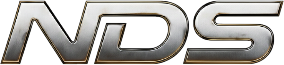 Close-up of the INDYS logo in metallic silver and gold colors.