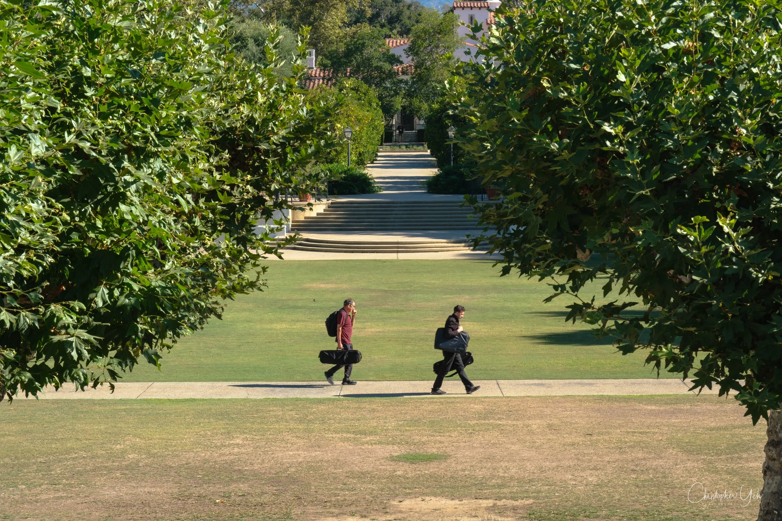 Walking across the Scripps College green