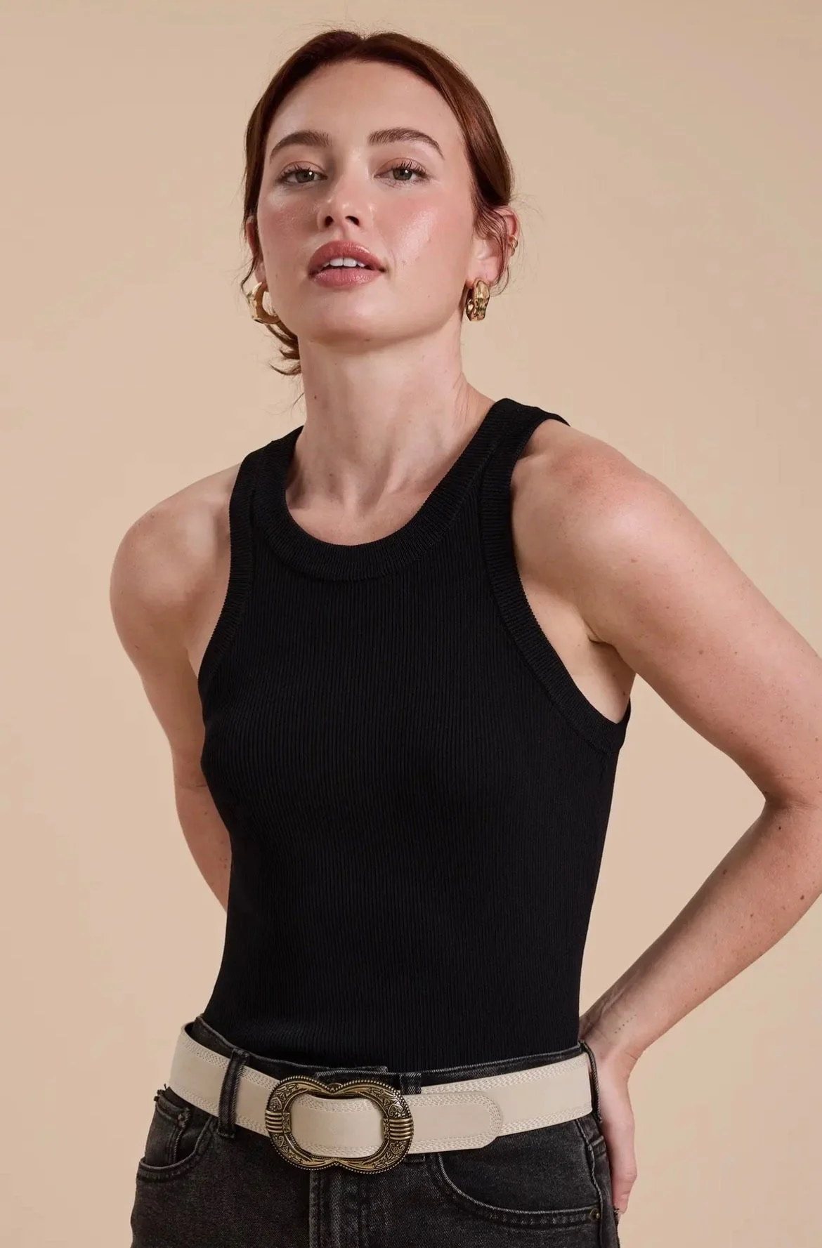 Timeless Ribbed Black Tank Top