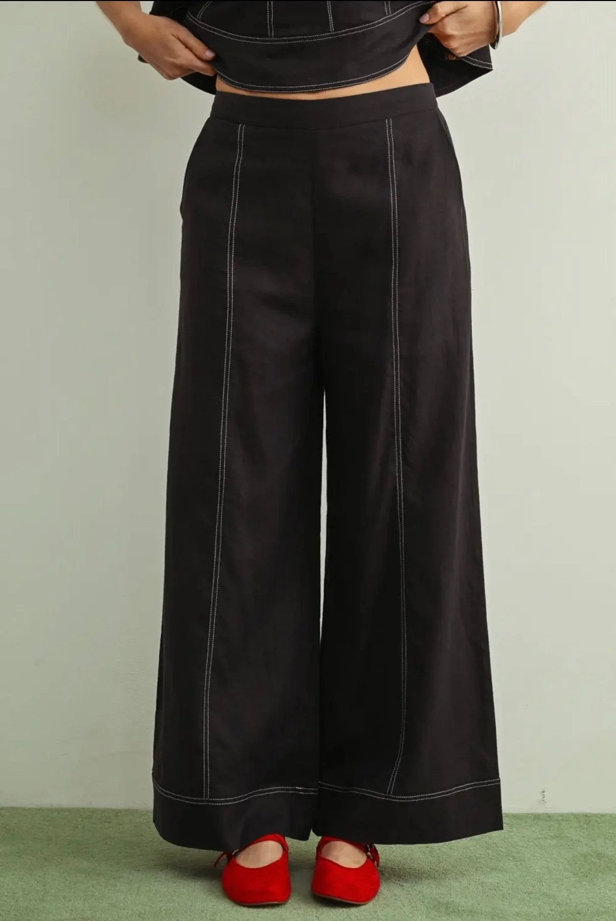 Elegance Stitch Wide Leg Linen Pants