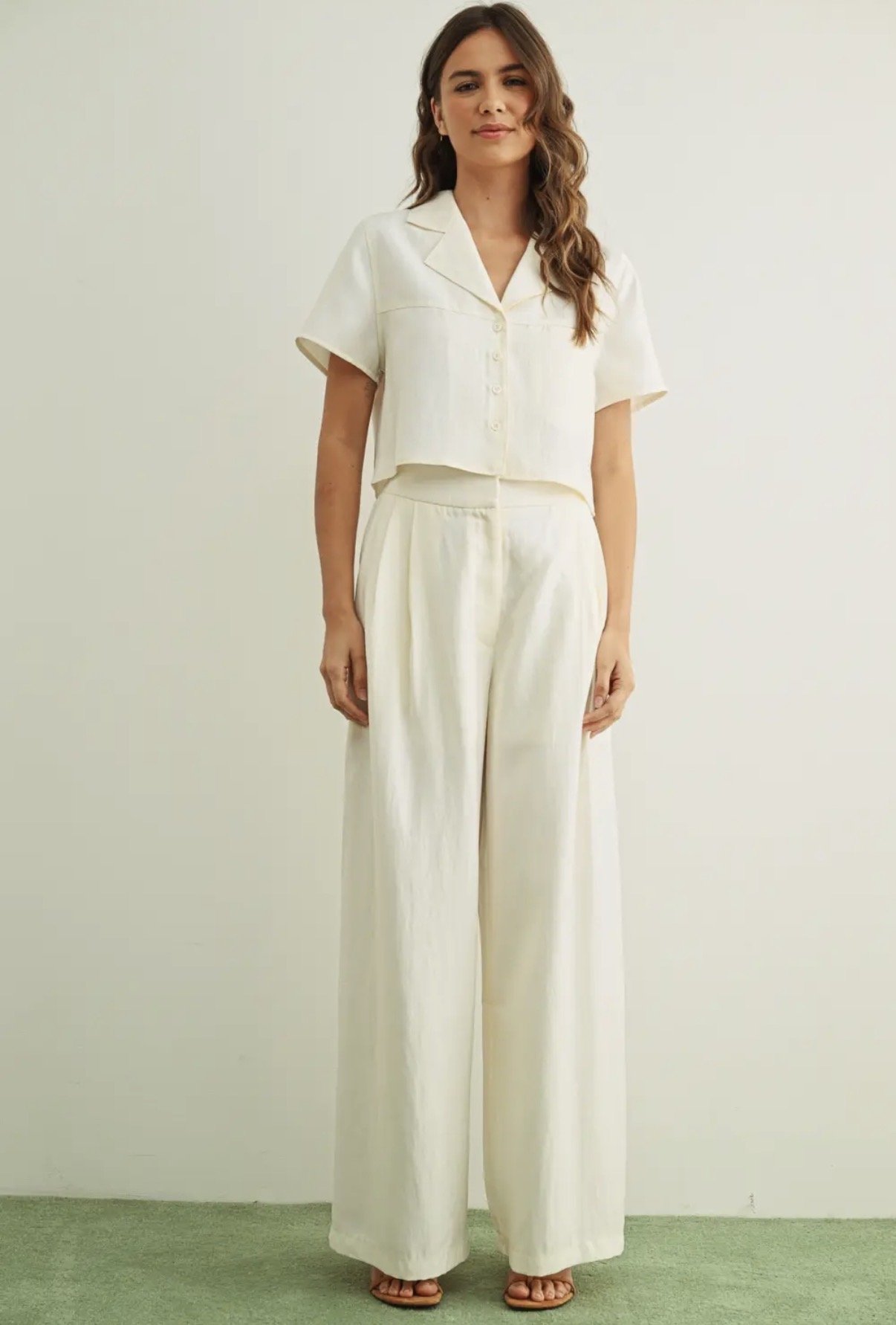 Cream Elegance Soft Trouser