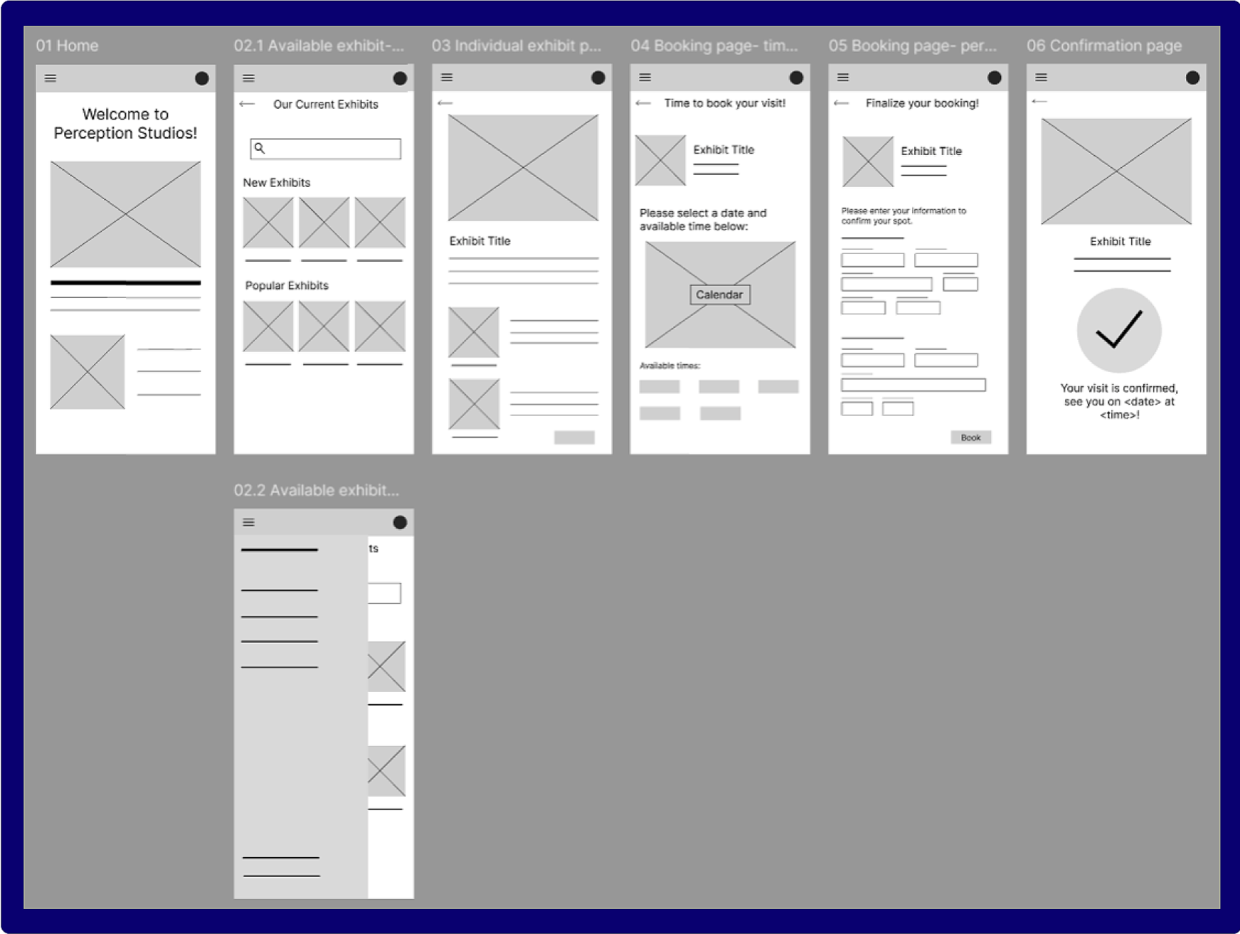 Fig. 6: Pre- testing lo-fidelity wireframes