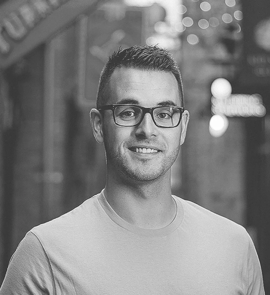 Portrait of Ryan Araujo, mortgage broker at Spin Mortgage,  in downtown Victoria, BC.