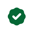 Green checkmark inside a white circle with a green border.