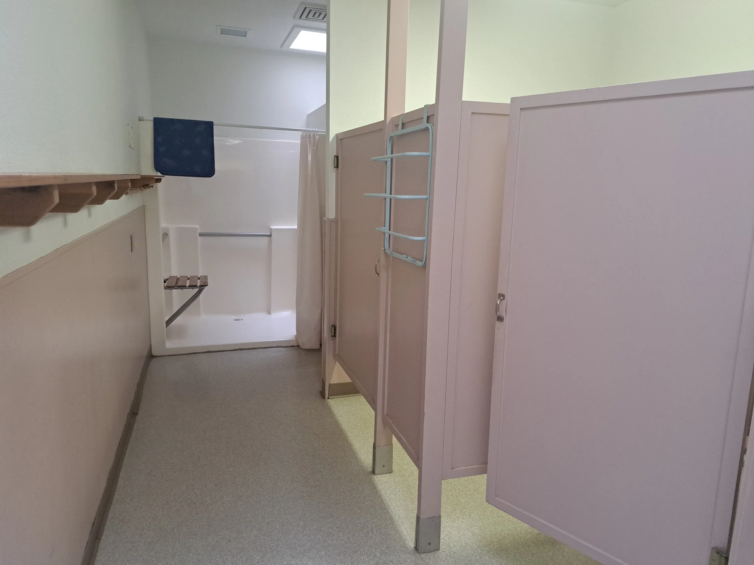 lodge restroom with showers