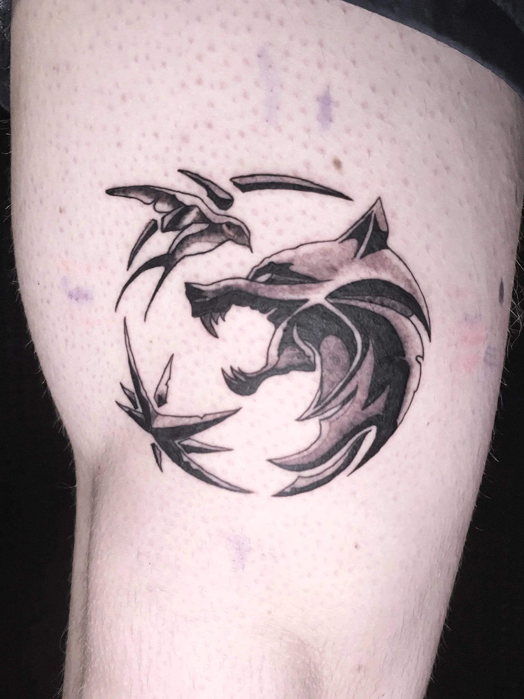 carlee grace tattoos hoscton ga north georgia tattoo artist winder braslton homer buford witcher netflix black and grey symbol metallic gerald wolf embalm