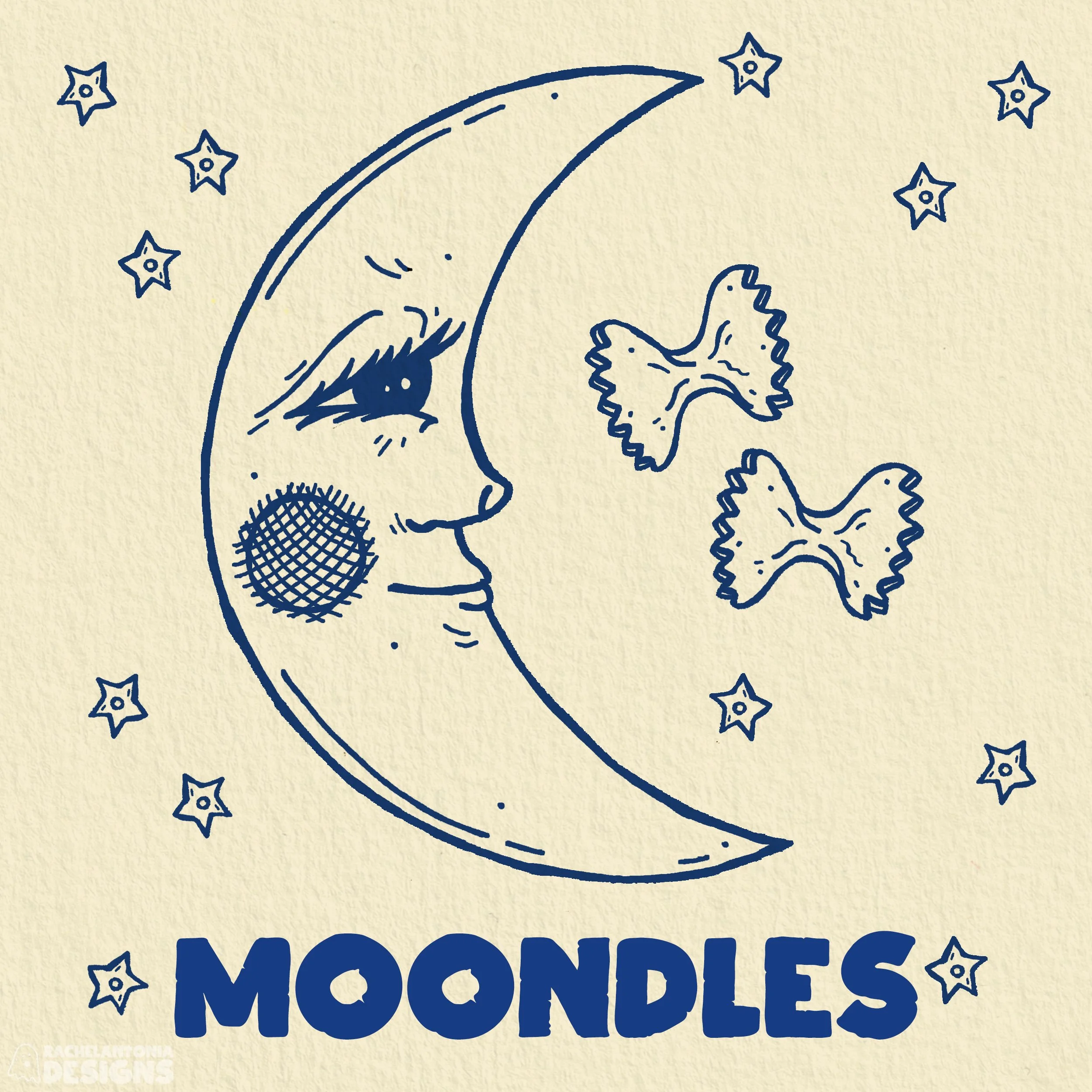 "Moondles" - drawing challenge prompt: art for the kitchen