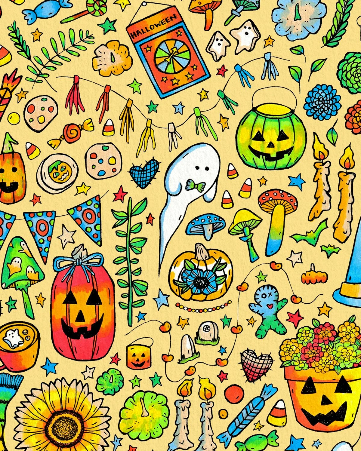 Nostalgic 90s Halloween pattern