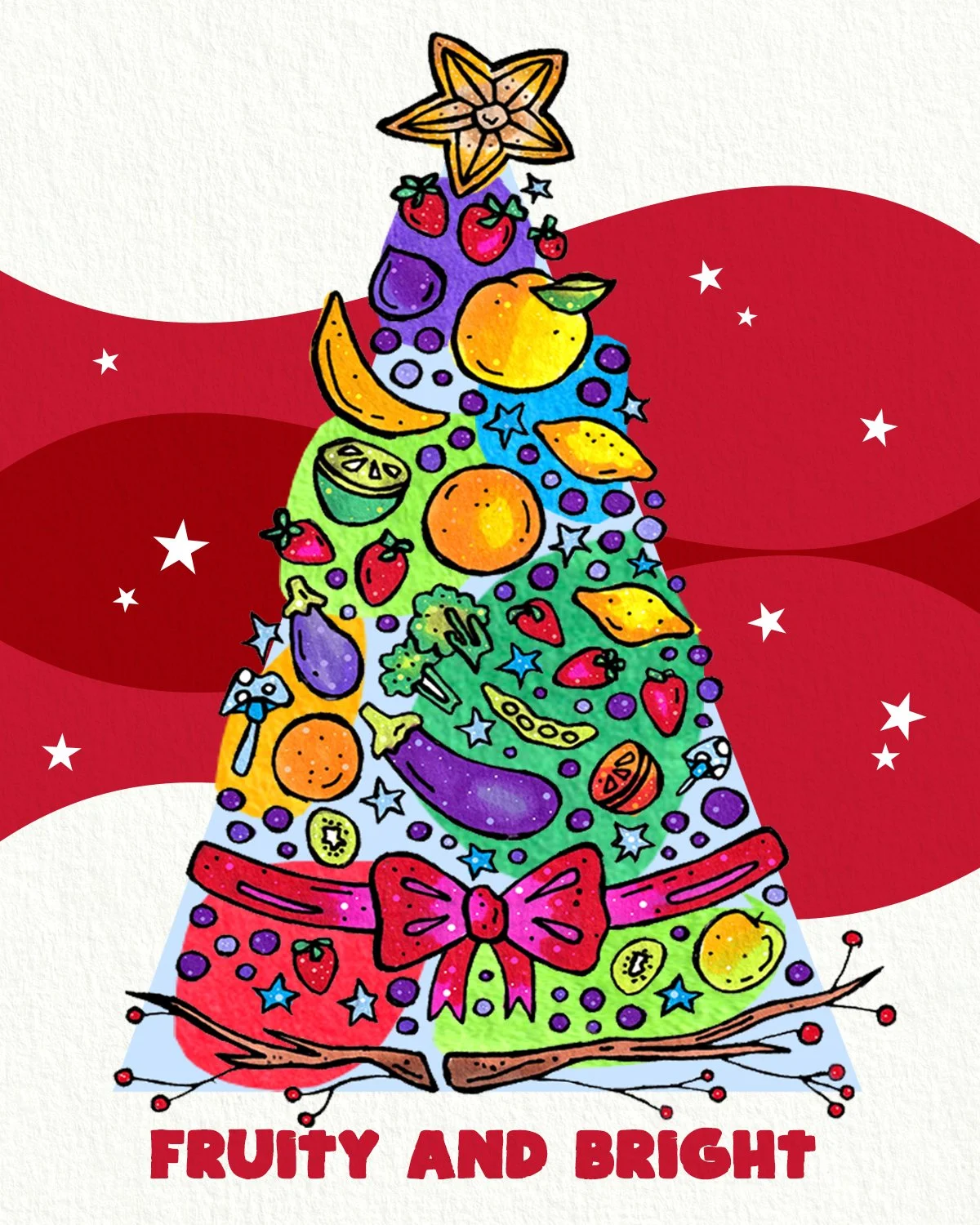 "Fruity and Bright" - Drawing Challenge, still life interpretation