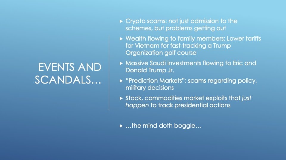 Events and Scandals...