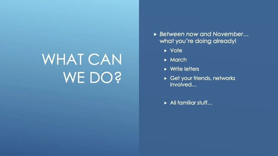 What Can We Do? (short term)