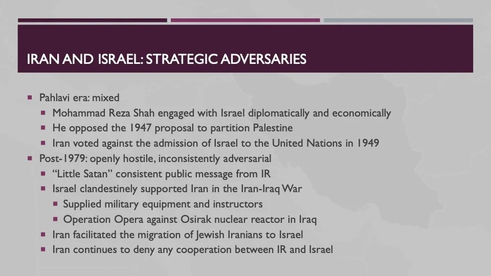 6. Iran and Israel: Strategic Adversaries